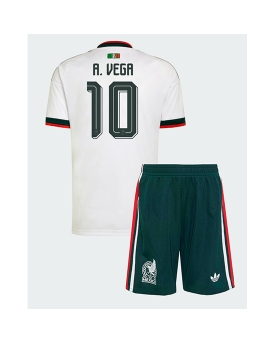 Billige Fotballdrakt Mexico Alexis Vega #10 Replika Bortedraktsett Barn VM 2026 Kortermet (med bukser)